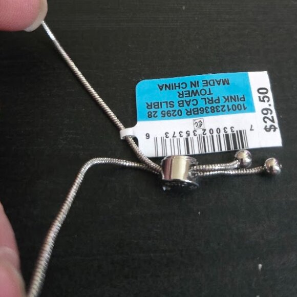 NWT Charter Club Pink Rhinestone Slider adjustable bracelet - Picture 4 of 4